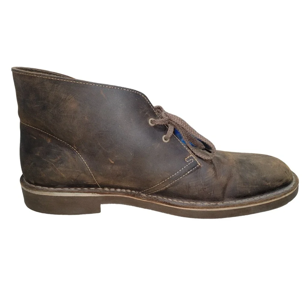 Clarks Bushacre 2 Brown Wax Leather Chukka Boots Men's Size 13